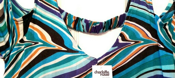 Hi lo cold shoulder fun print Charlotte Russe NWT - Picture 2 of 2
